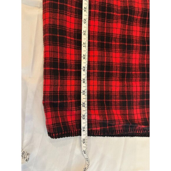 S.H.E. Southwestern Red Black Plaid Cotton Long Skirt Women’s 8 Leather Trim  C5 - Picture 10 of 10